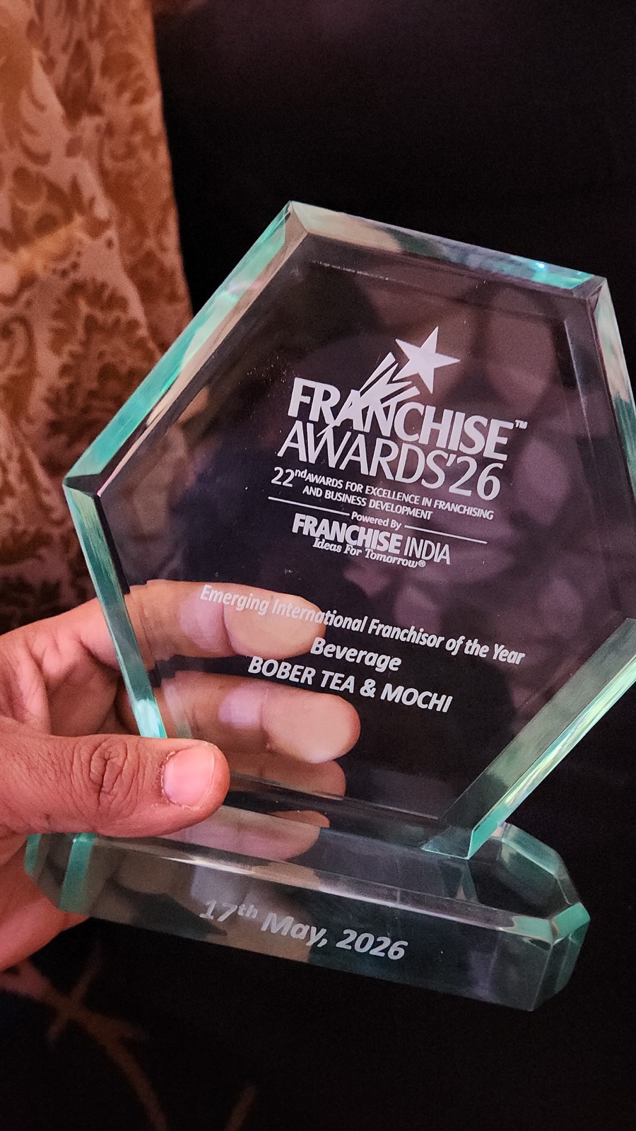 Bober Tea and Mochi Emerging International Franchisor of the Year award